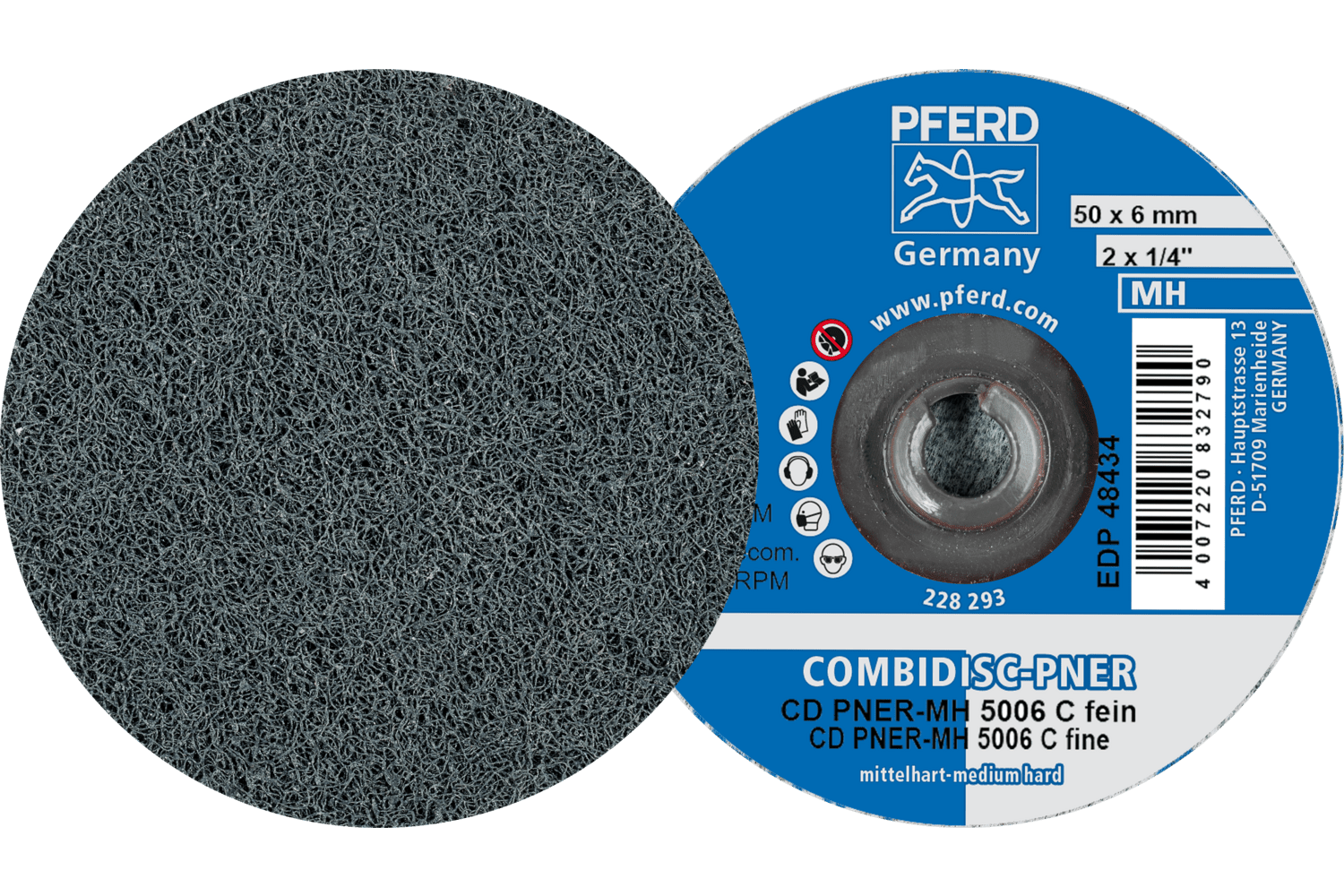 COMBIDISC® Unitized Disc, 2 x 1/4", F (fine) Grit, MH (medium-hard), 42759104