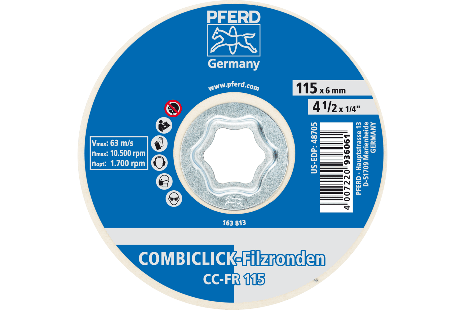 COMBICLICK® Felt Disc, 4 1/2" Dia
