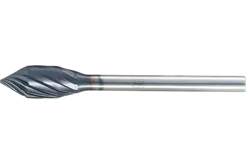 PFERD Carbide Bur for Robotics Applications, KZW Shape, Single Cut 1/4" x 1/2" x 1/8" Shank