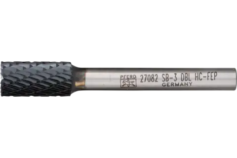 PFERD HICOAT® Carbide Bur SB-3 Cylindrical End Cut Double Cut 3/8" x 3/4" x 1/4" Shank