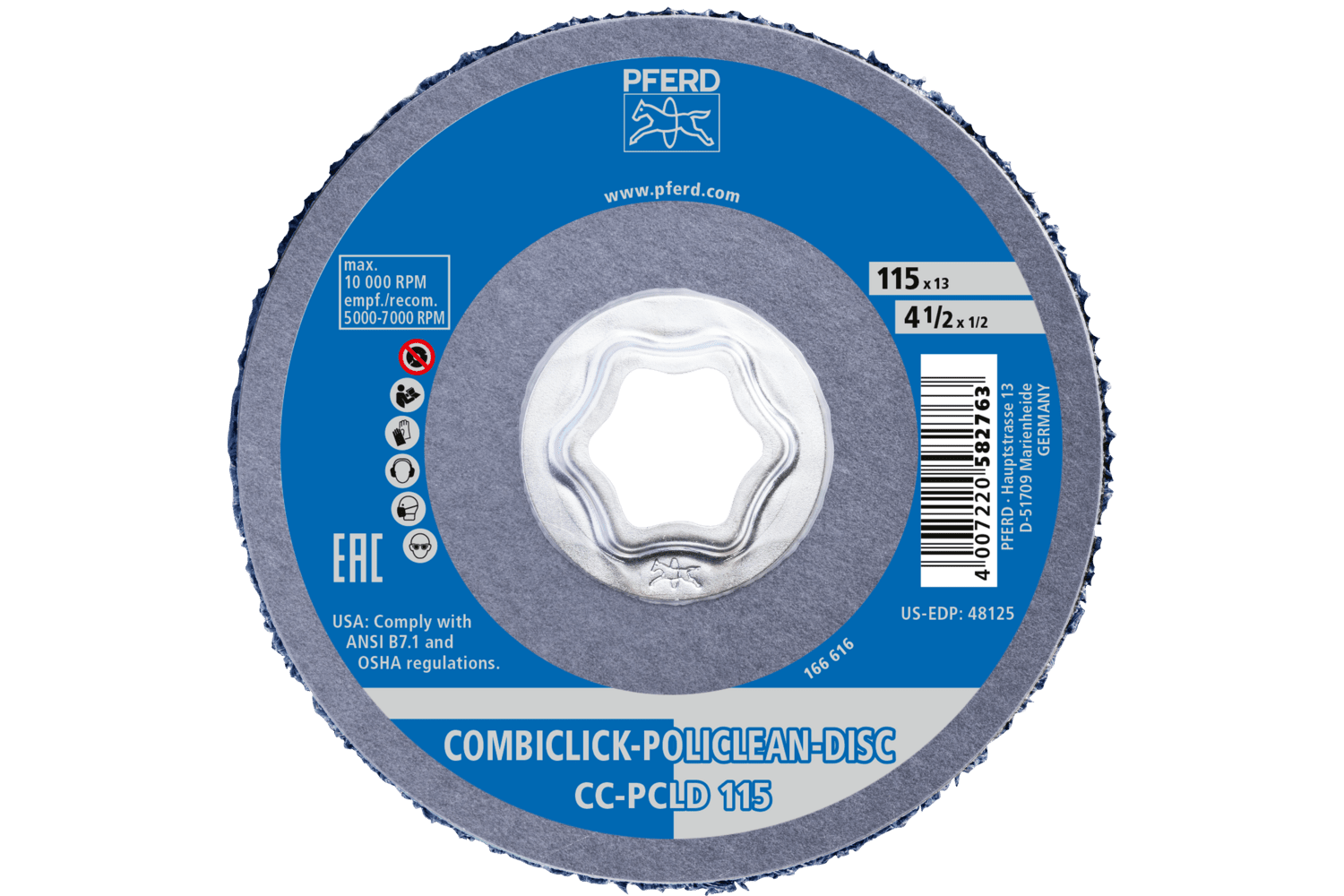 COMBICLICK® POLICLEAN® PLUS Disc, 4 1/2" Dia, PCLD PLUS