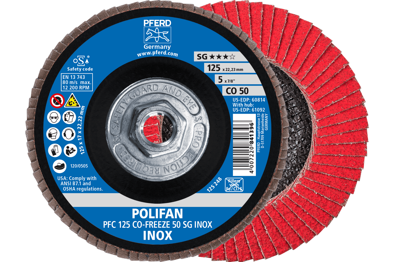 Flap Disc, CO-FREEZE SG INOX, 50 Grit, T29, 69902567