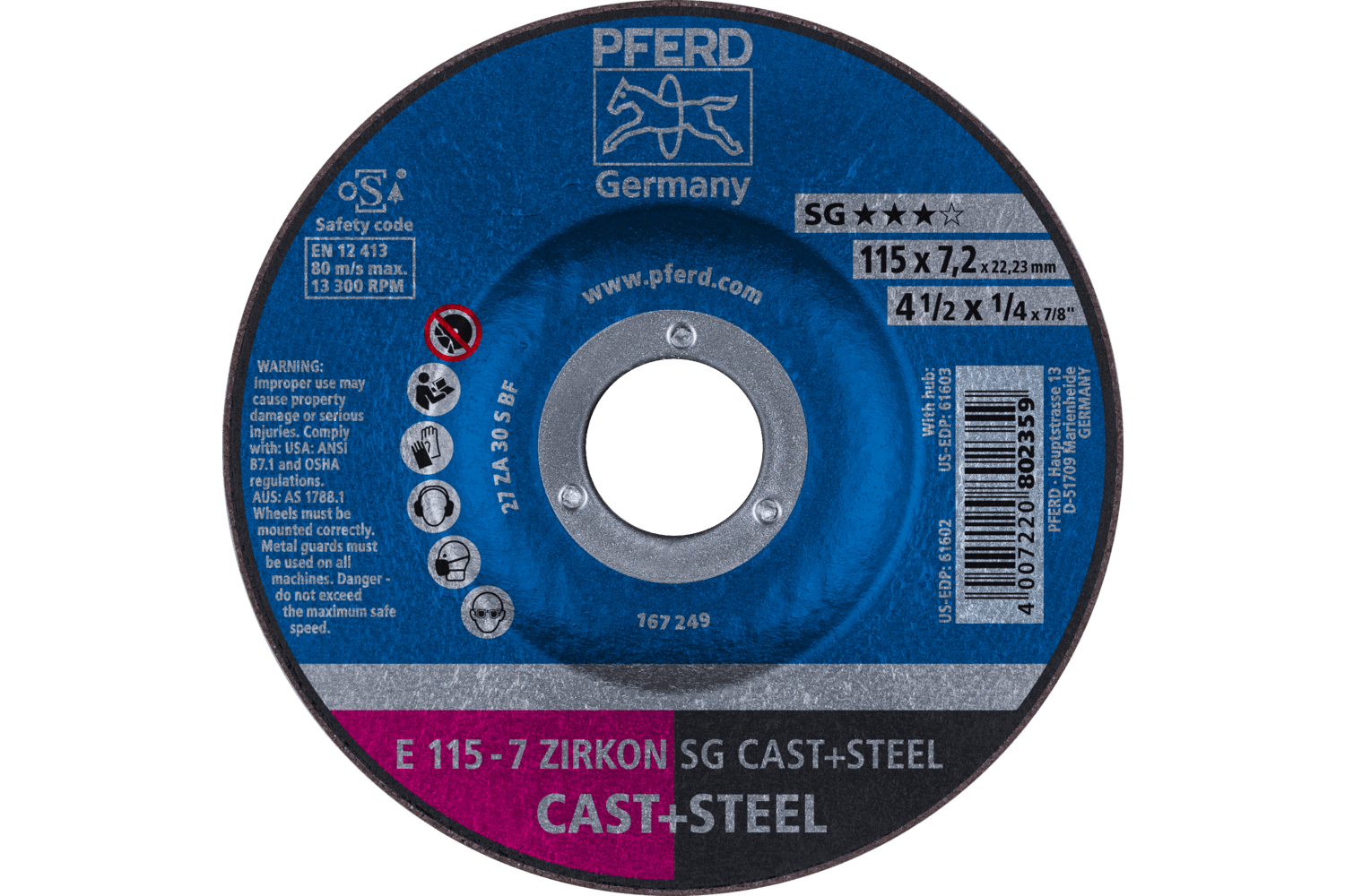 Grinding Wheel, ZIRKON SG CAST+STEEL