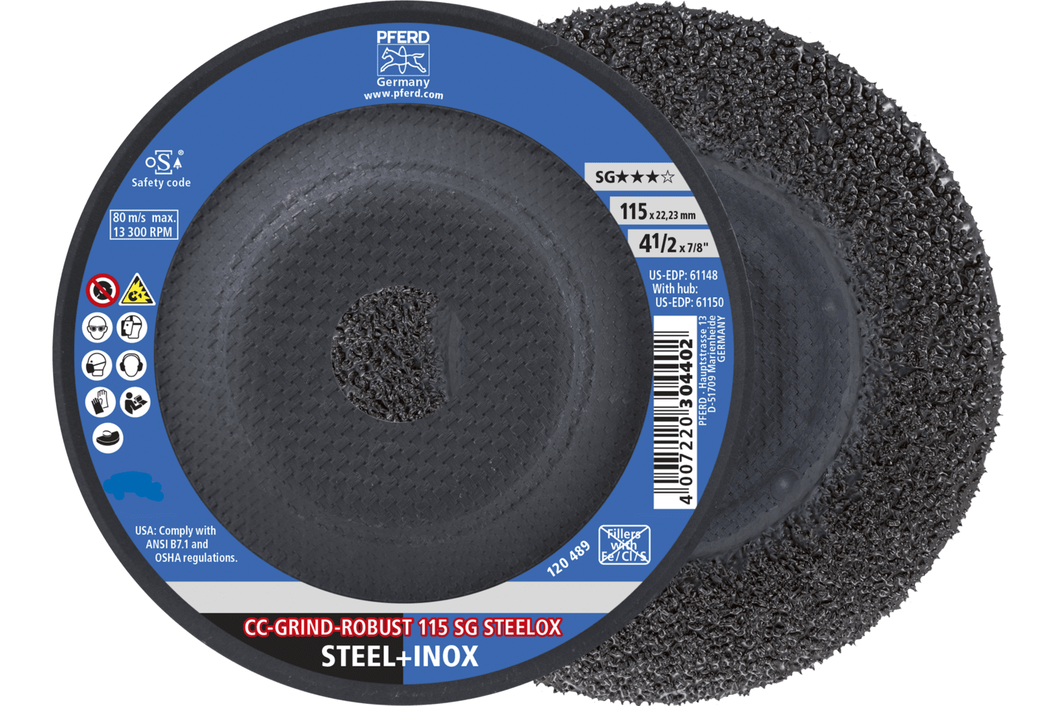 Grinding disc, CC-GRIND®-ROBUST, SG STEELOX, Ceramic