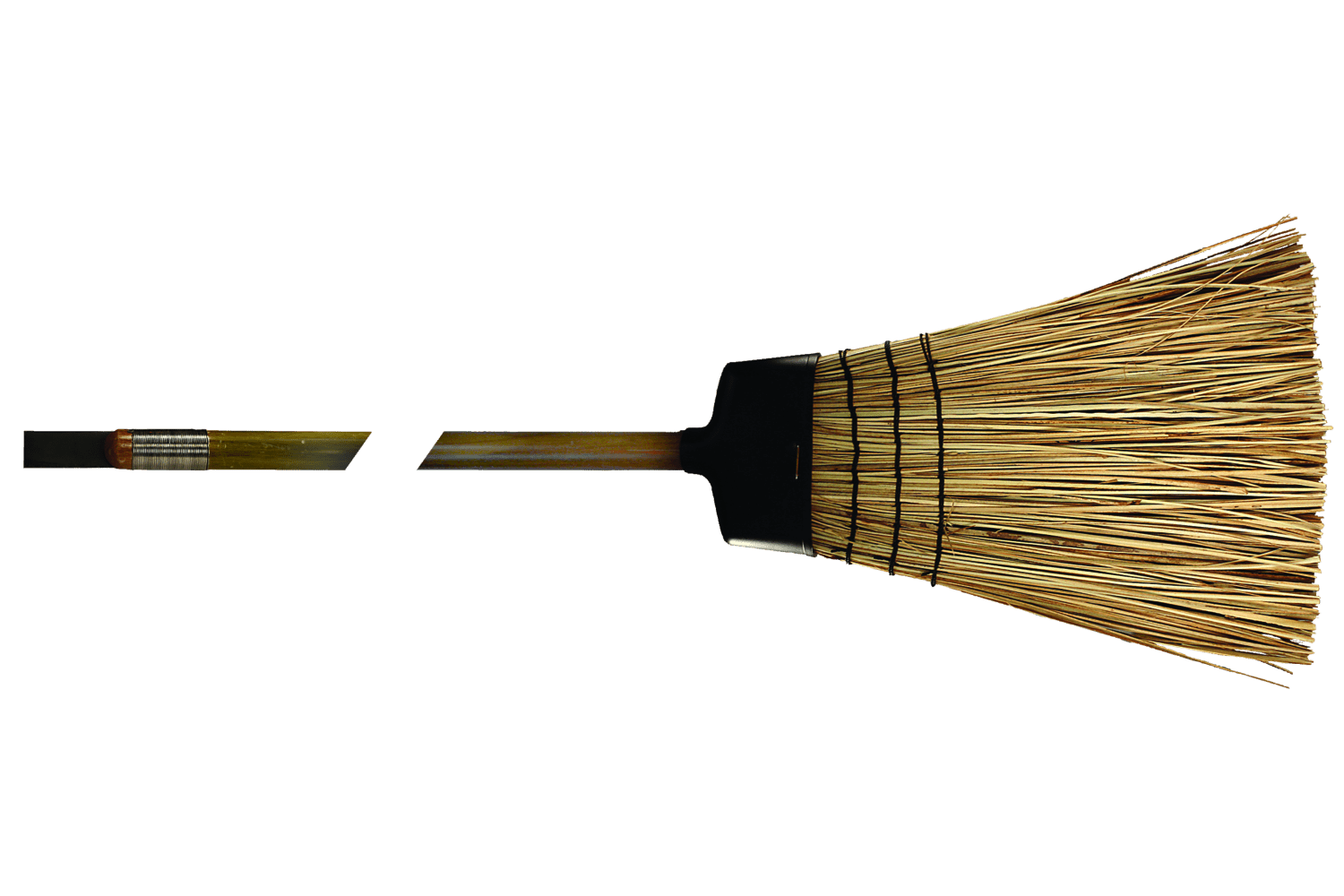 Track Broom With Chisel End Handle