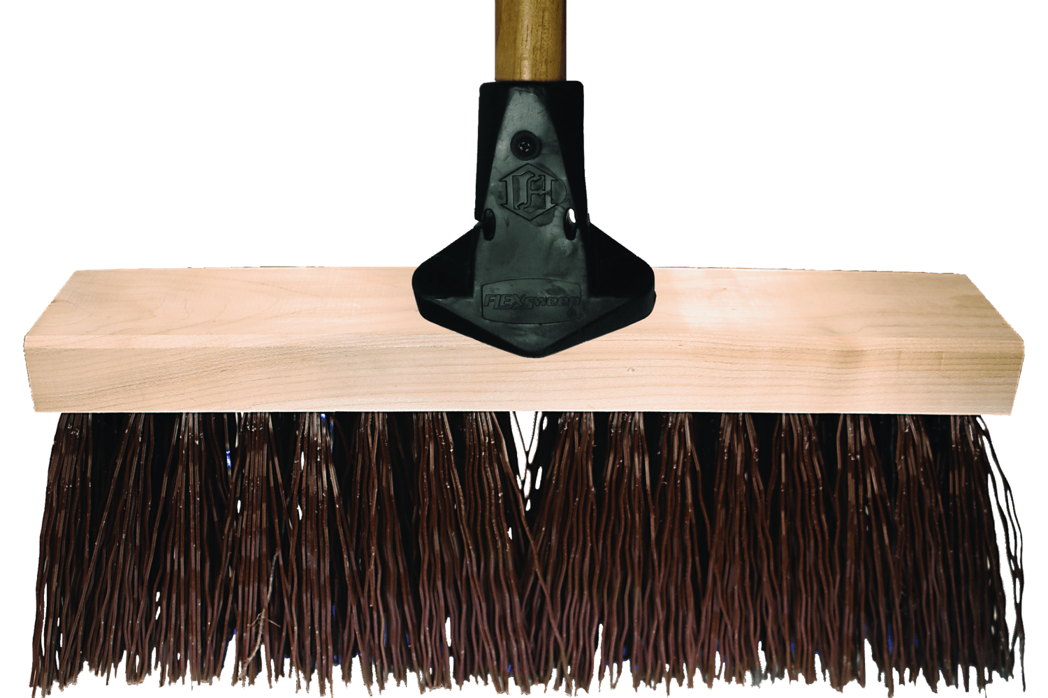 Assembled Garage Broom and Flex Handle, Brown plastic filament