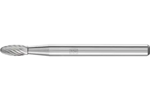 PFERD Carbide Bur SH-41 Flame Shape Single Cut 1/8" x 1/4" x 1/8" Shank