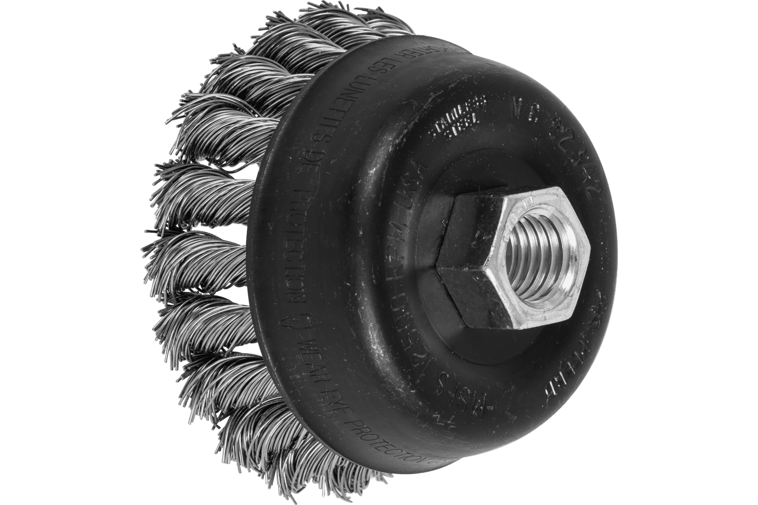 Knot Wire Cup Brush, 3 1/2 Inch / Stainless steel wire (INOX)