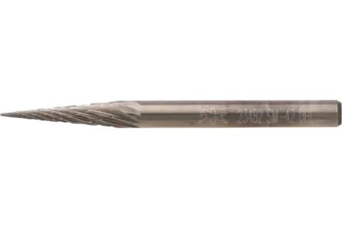 PFERD Carbide Bur SM-42 Pointed Cone Shape Double Cut 1/8" x 1/2" x 1/8" Shank