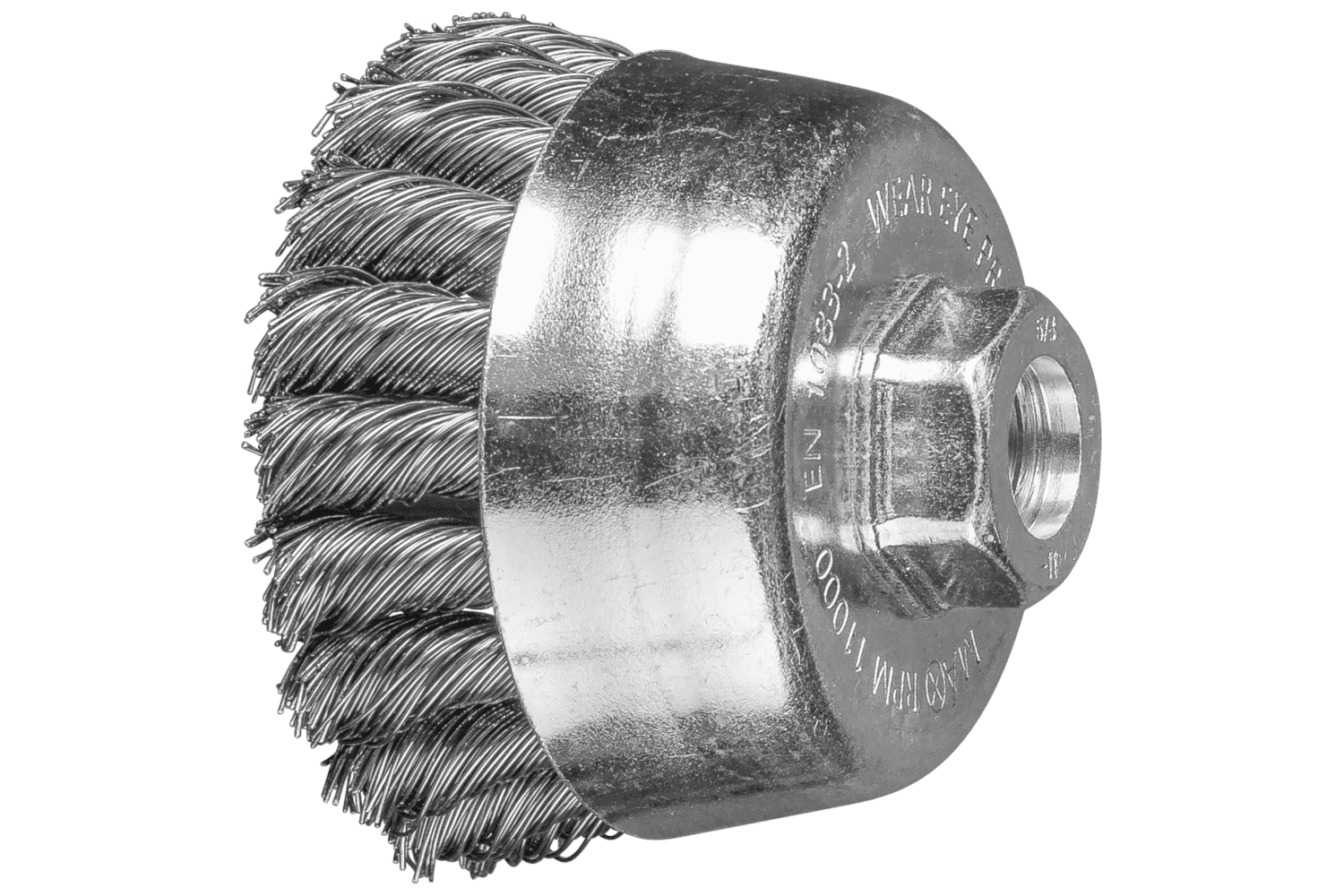 Knot Wire Cup Brush PSF, 3 1/2 Inch / Steel wire (ST)