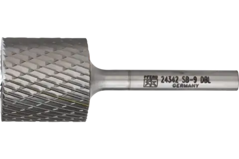 PFERD Carbide Bur SB-9 Cylindrical End Cut Double Cut 1" x 1" x 1/4" Shank