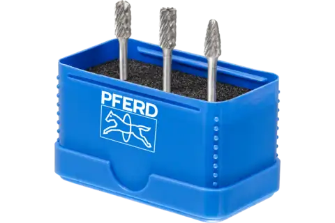 PFERD Carbide Bur Set 3 Piece MICRO Cut 1/8" Shank Plastic Case