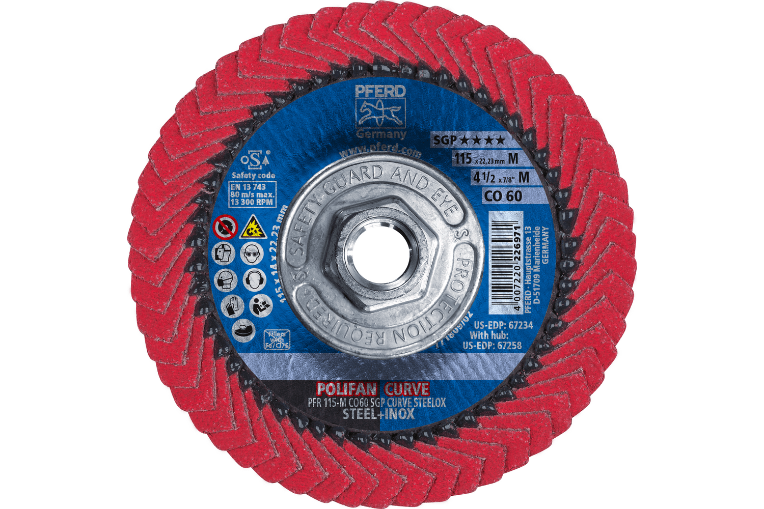 Flap Disc, CO SGP CURVE STEELOX, M (3/16"), 69300746