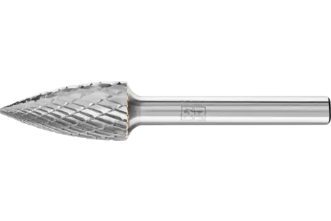 PFERD Carbide Bur SG-5 Pointed Tree Shape TOUGH Double Cut 1/2" x 1" x 1/4" Shank