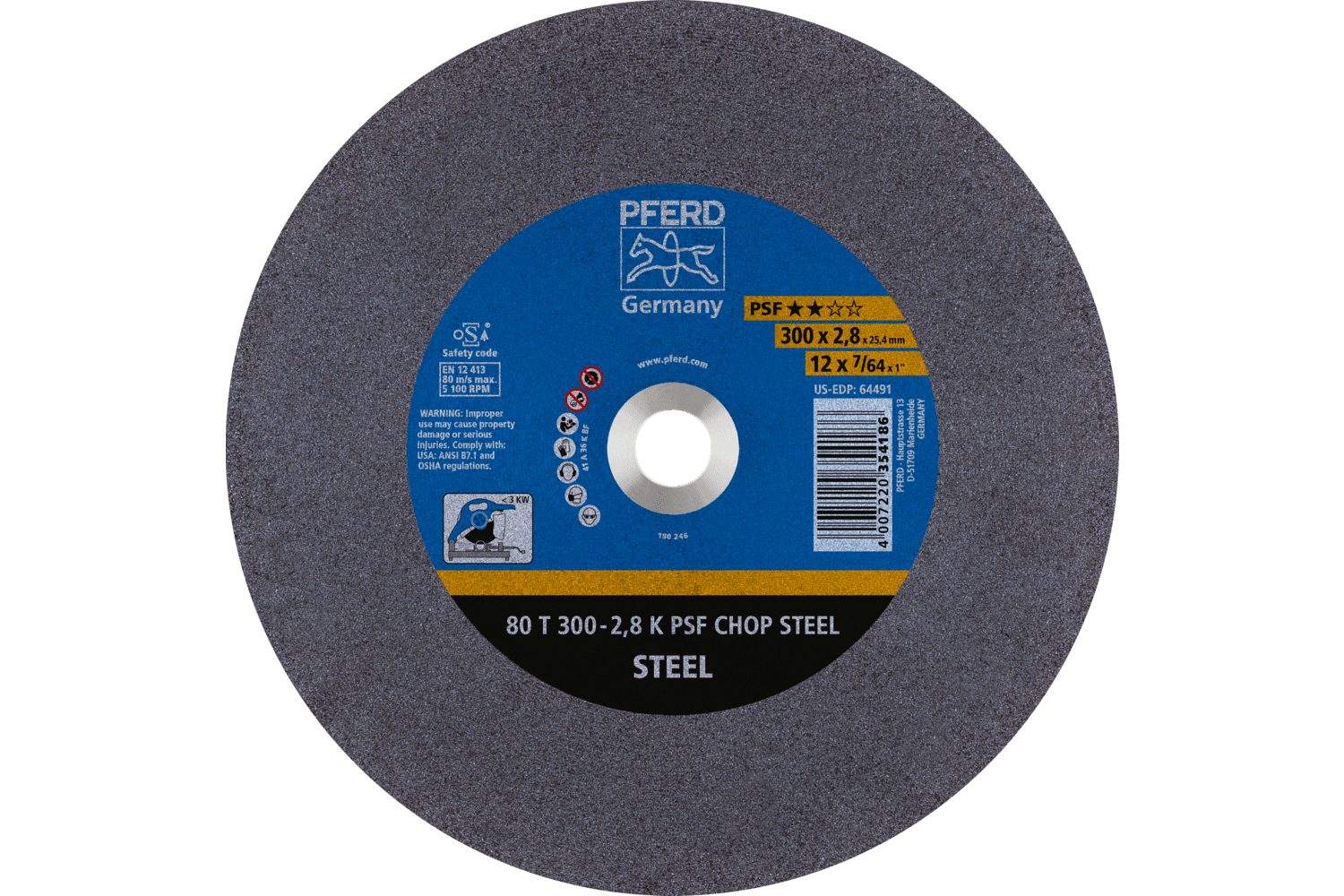 Large Diameter Cut-Off Wheel, PSF CHOP STEEL