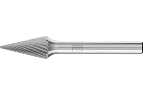 PFERD Carbide Bur SM-4 Pointed Cone Shape Single Cut 3/8" x 3/4" x 1/4" Shank