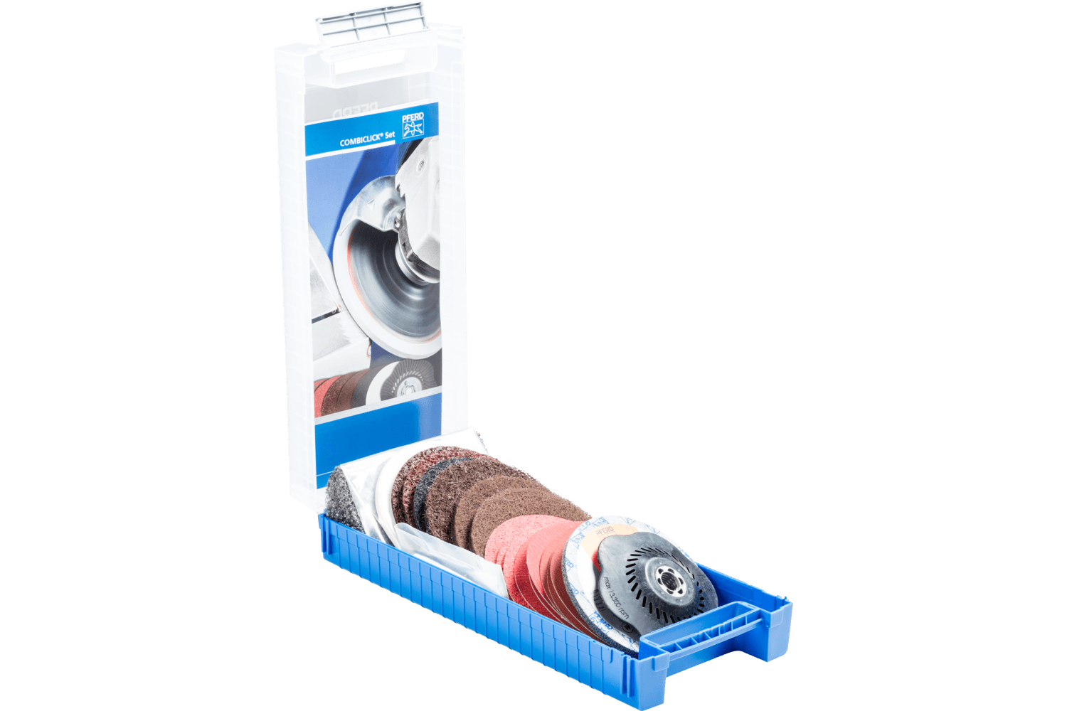 COMBICLICK® Surface Finishing Set, 5" Diameter, 5/8-11 Threaded Backing Pad