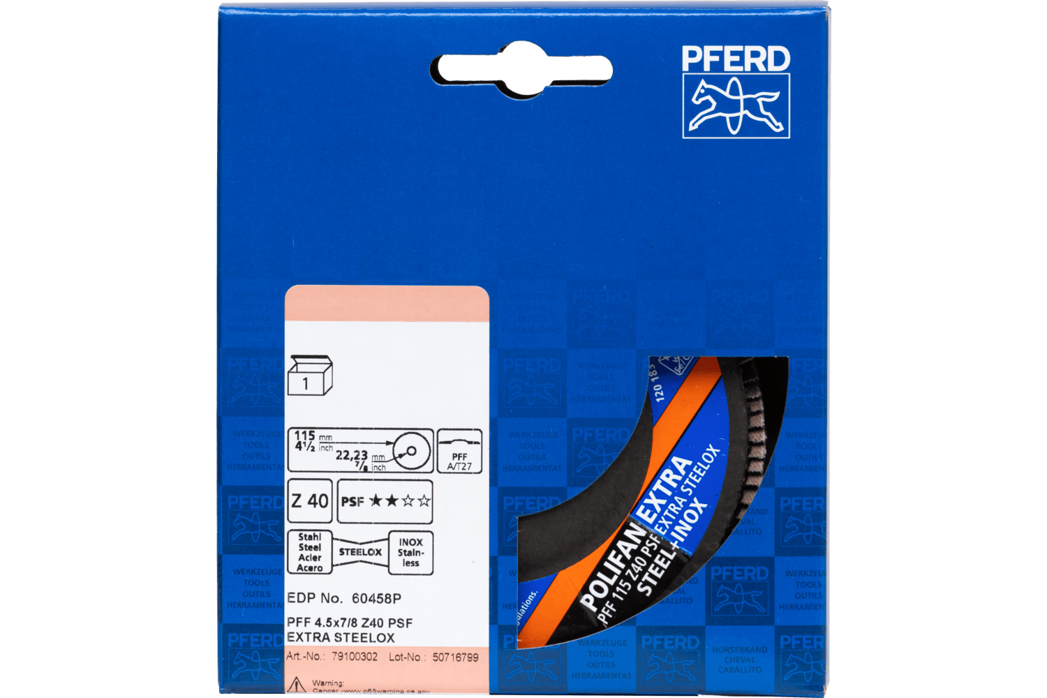 Flap Disc, Z PSF EXTRA STEELOX, Flat, Zirconia