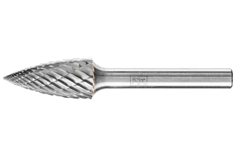 PFERD Carbide Bur SG-5 L6 Pointed Tree Shape OMNI Double Cut 1/2" x 1" x 1/4" Shank
