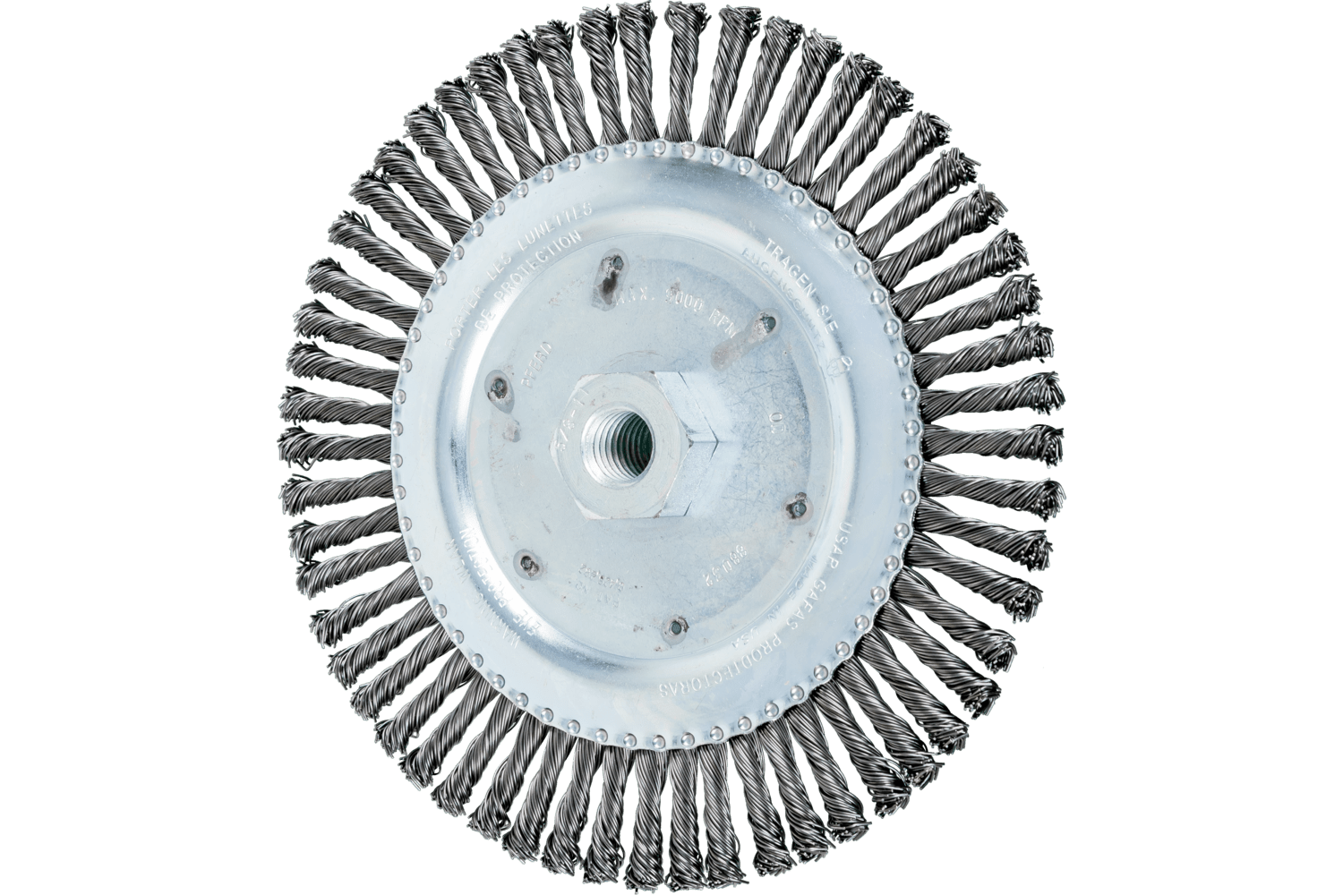 TWIN NUT Stringer Bead Wheel Brush, 6 7/8 Inch / Steel wire (ST)