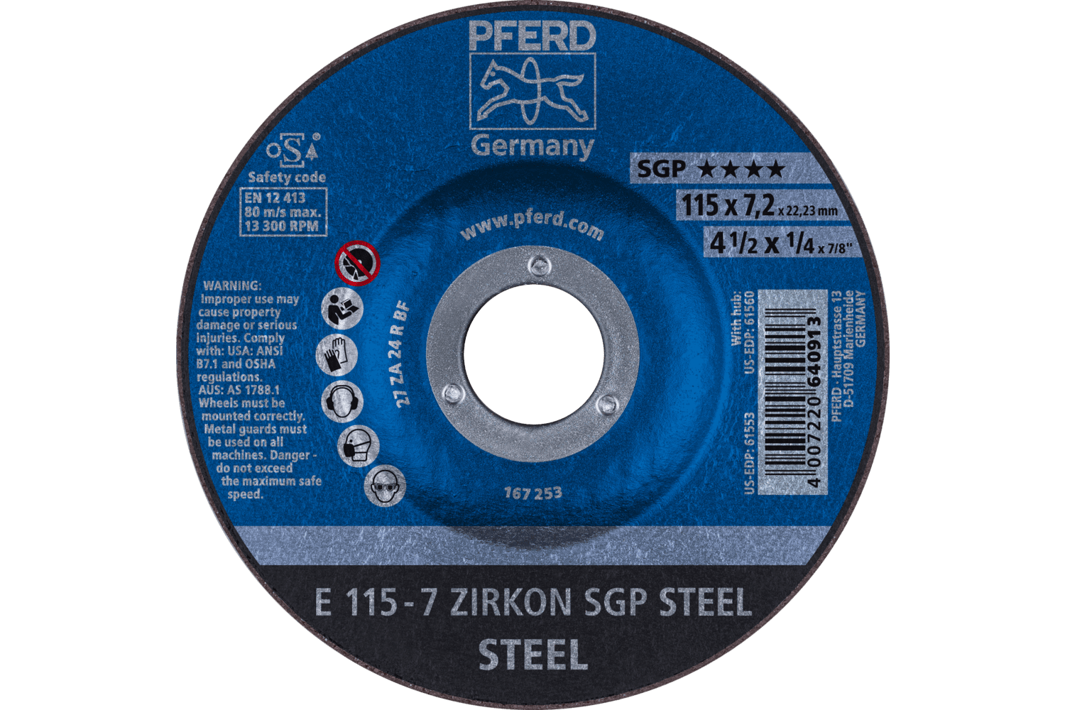 Grinding Wheel, SGP ZIRKON STEEL