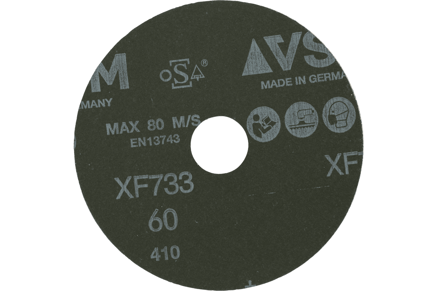 Fiber Disc, 4 1/2" Dia, 60 Grit