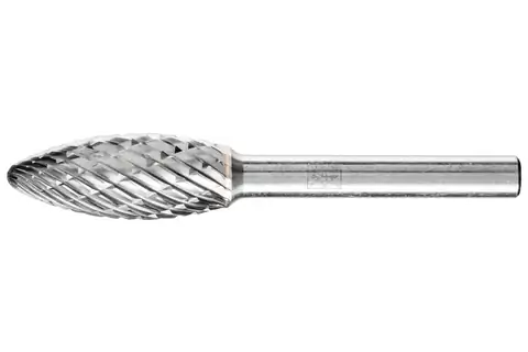 PFERD Carbide Bur SH-5 Flame Shape OMNI Double Cut 1/2" x 5/4" x 1/4" Shank