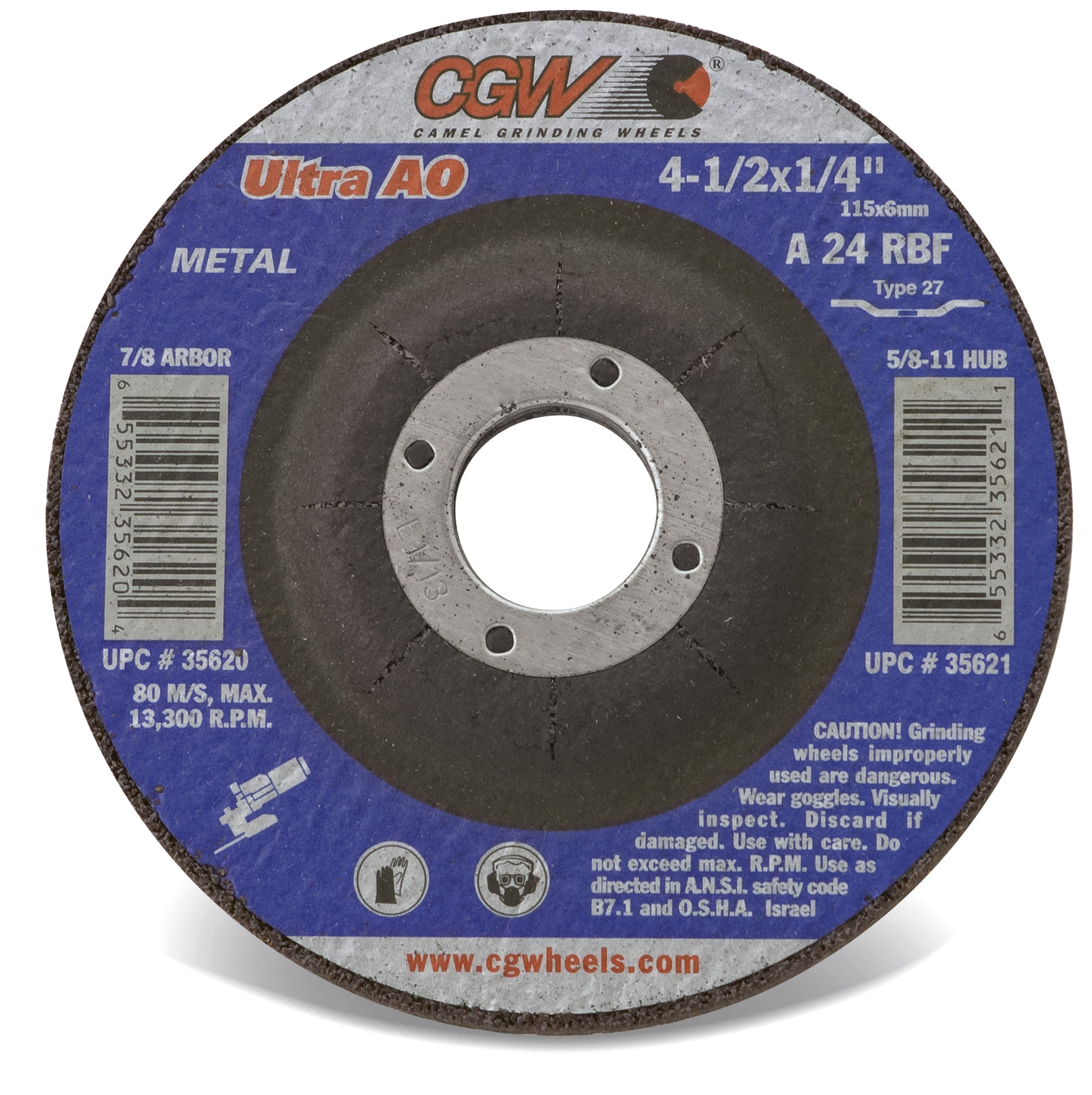 CGW | Grinding Wheel/Disc |  WA - White Aluminum Oxide | For Stainless | Type 27