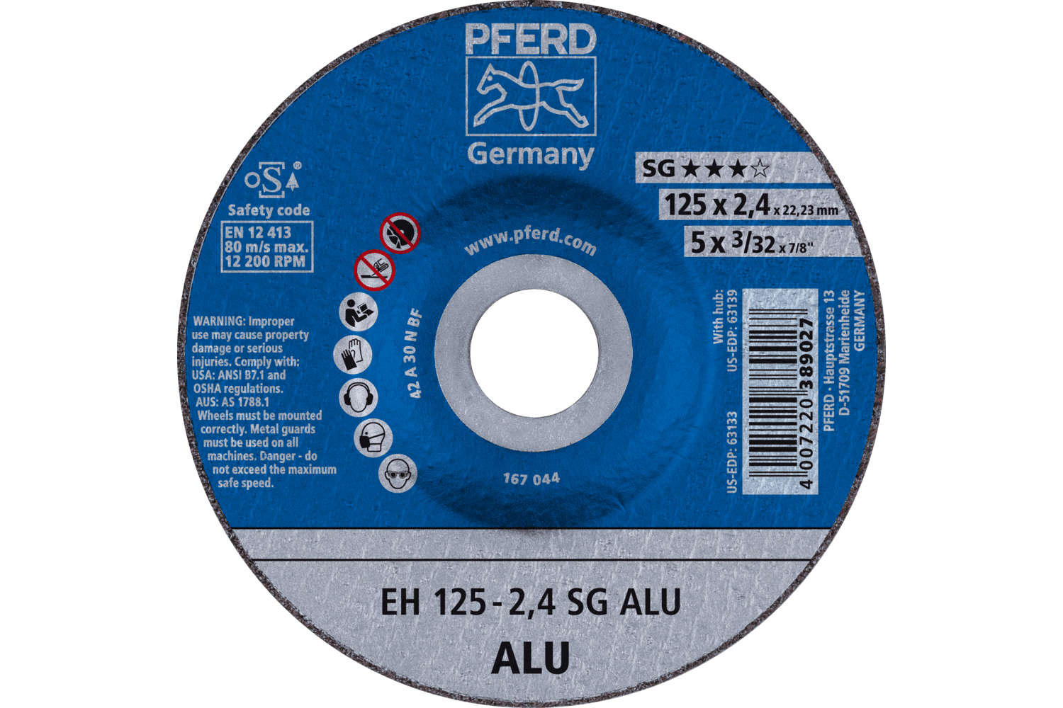 Cut-Off Wheel, SG ALU, 5" x 3/32 x 7/8, T27