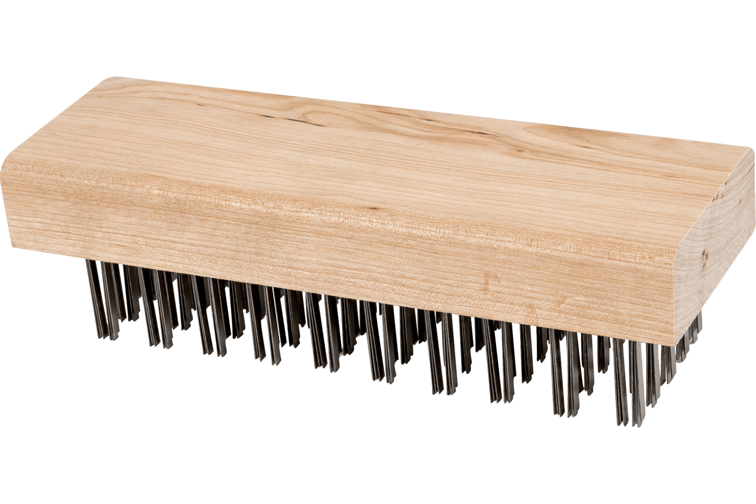 Flat Wire Block Brush - Straight Back 5x10 Rows Carbon Steel Wire