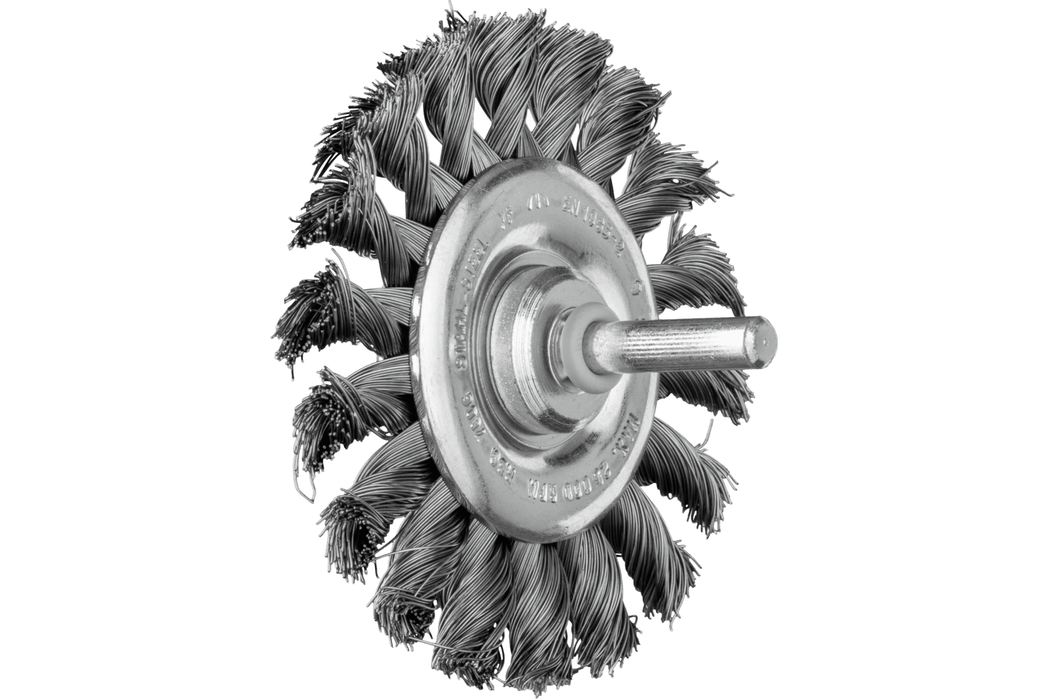 Mounted Knot Wheel Brush, 3 Inch / Steel wire (ST), 79182916