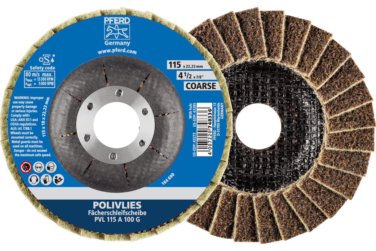 POLIVLIES® flap discs, aluminum oxide A