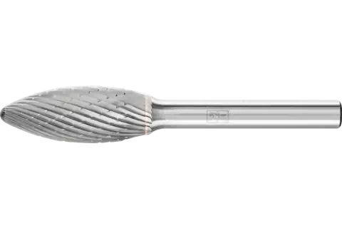 PFERD Carbide Bur SH-5 Flame Shape ALU Cut 1/2" x 5/4" x 1/4" Shank