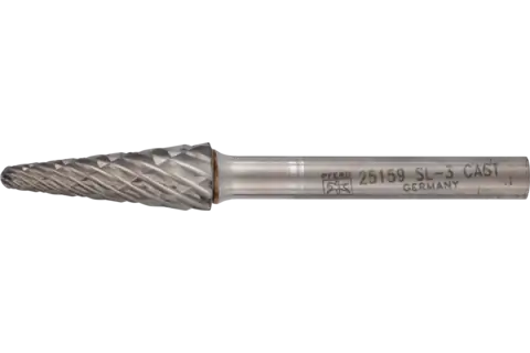PFERD Carbide Bur SL-3 14° Taper CAST Cut 3/8" x 1-1/16" x 1/4" Shank