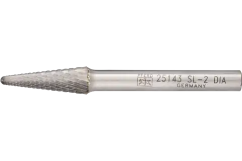 PFERD Carbide Bur SL-2 14° Taper Diamond Cut 5/16" x 7/8" x 1/4" Shank