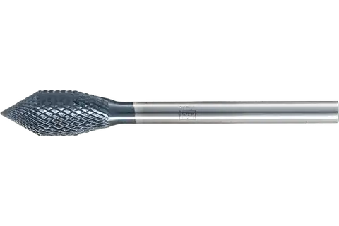 PFERD Carbide Bur for Robotics Applications, KZW Shape, MICRO Cut 1/4" x 1/2" x 1/8" Shank