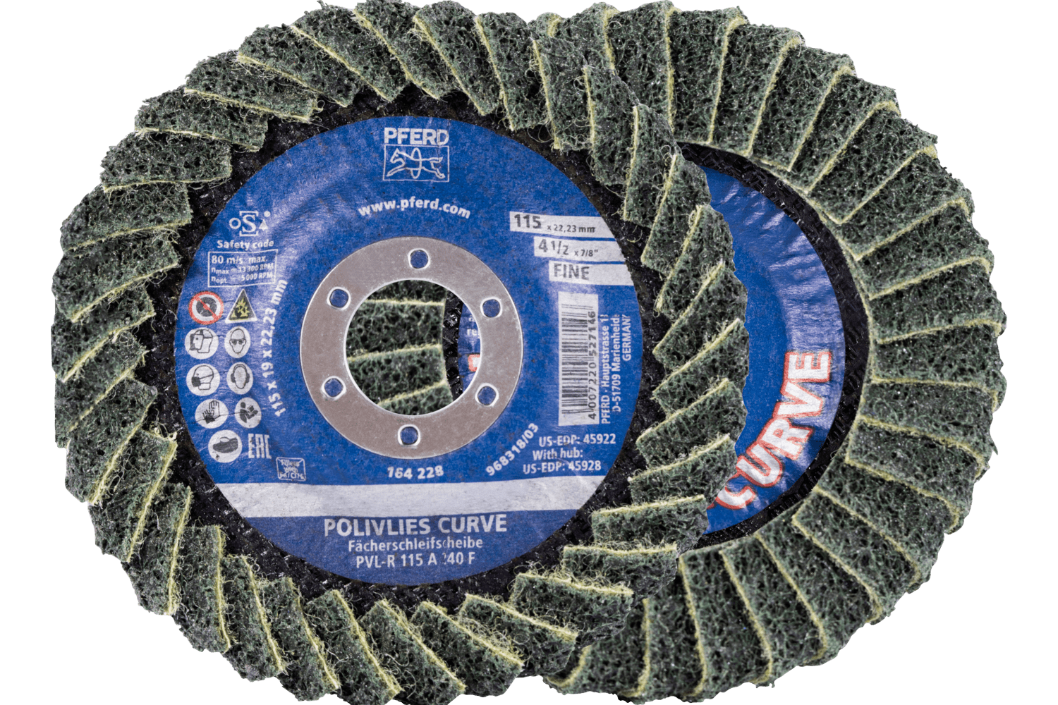 Flap Disc, 4 1/2" Dia, 240 Grit, fine