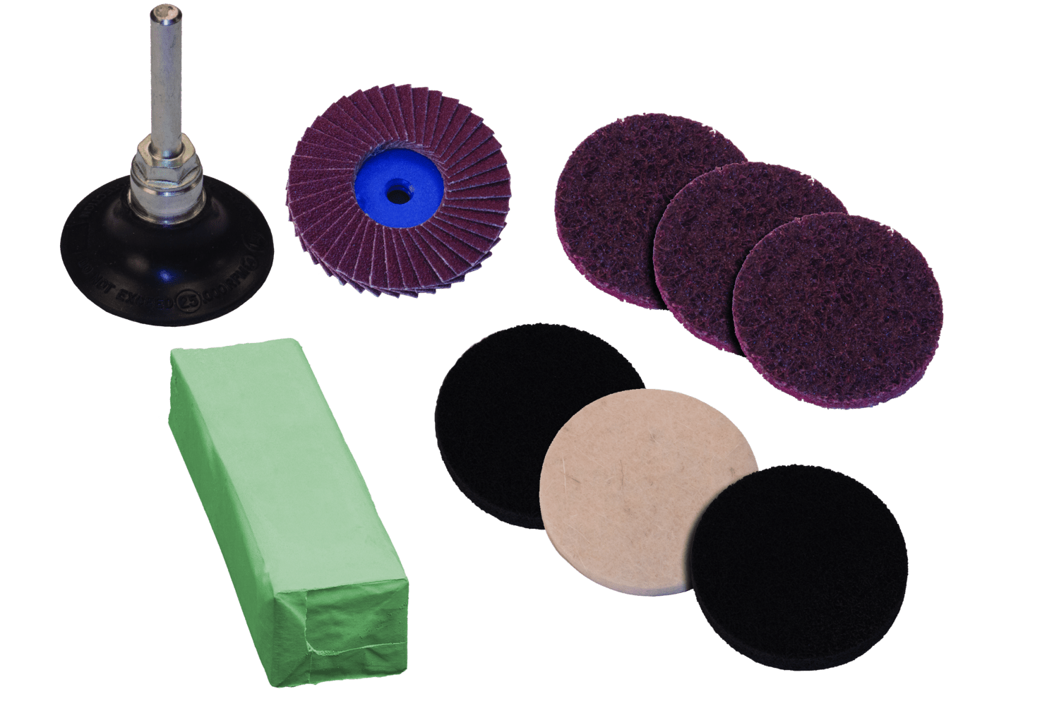 COMBIDISC® Abrasive Disc Set, 2" Diameter, Type CDR, Mirror Finish