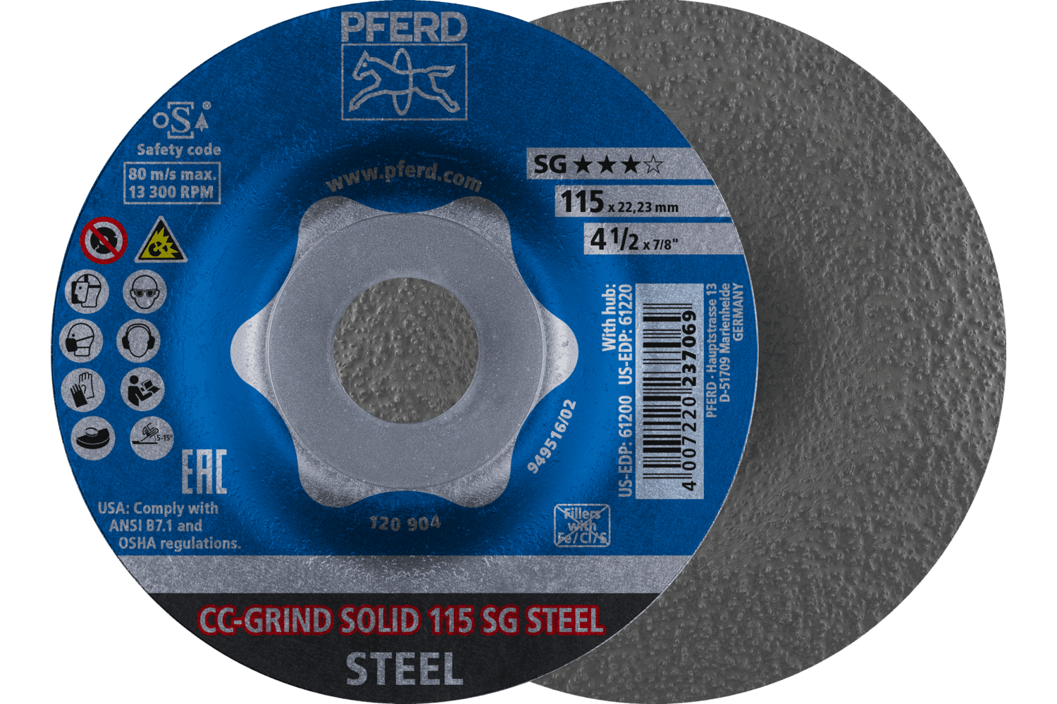 Grinding disc, CC-GRIND®-SOLID, SG STEEL