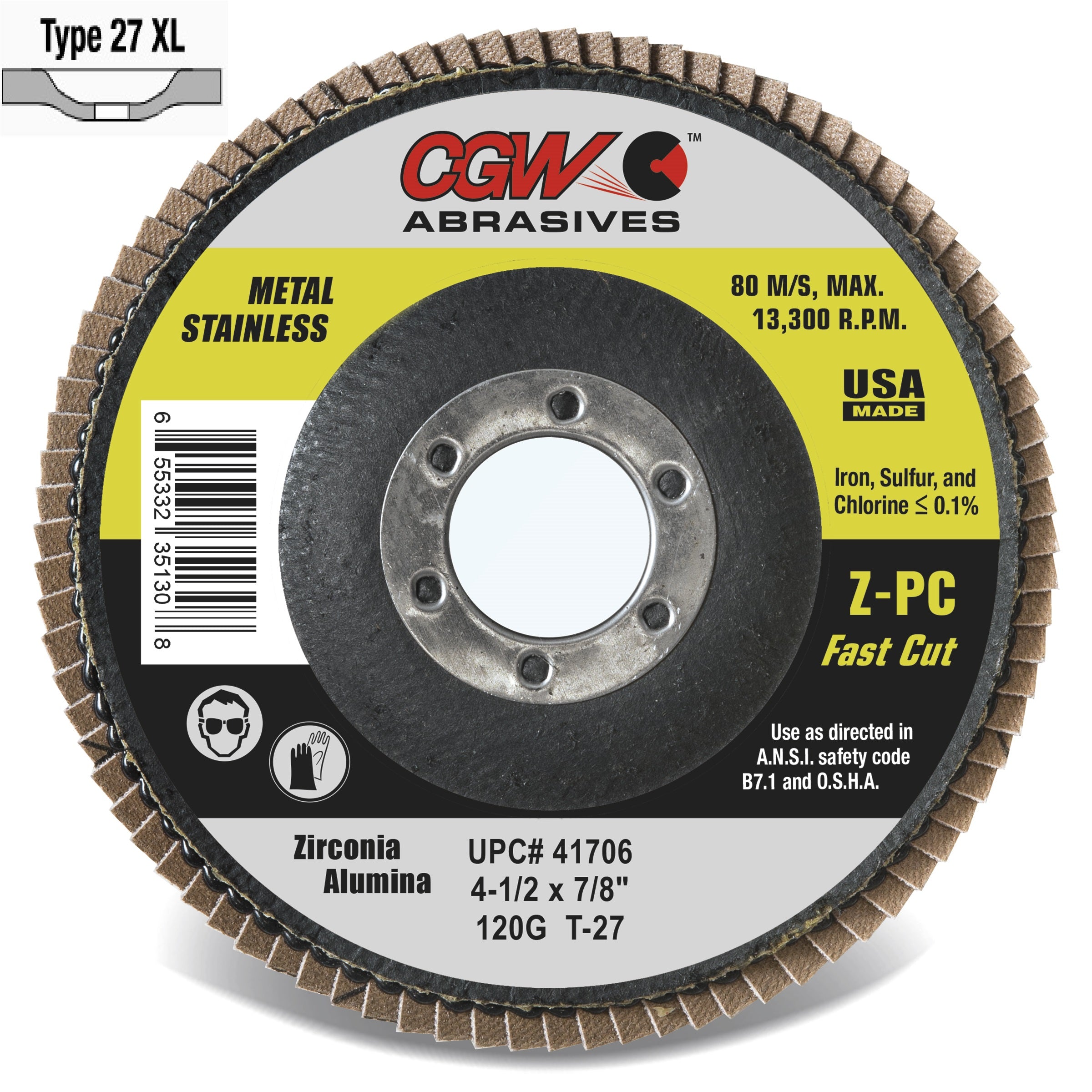 CGW | Flap Disc | ZPC - Zirconia | T27 | *XL DENSITY*