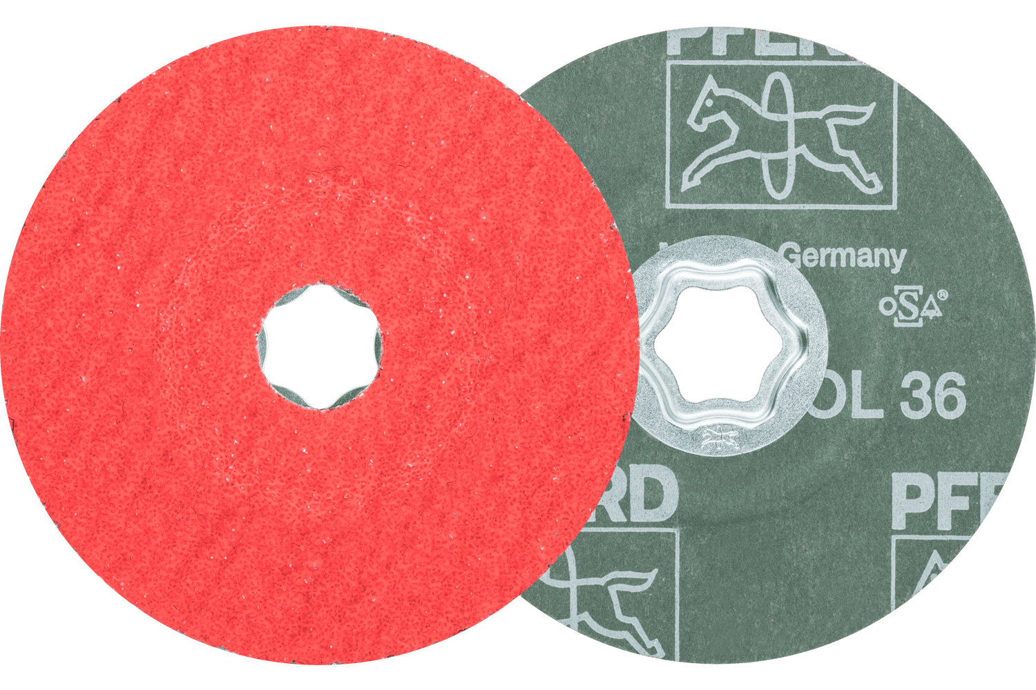 COMBICLICK® Fiber Disc, 4-1/2" Dia, 36 Grit, Ceramic oxide CO-COOL