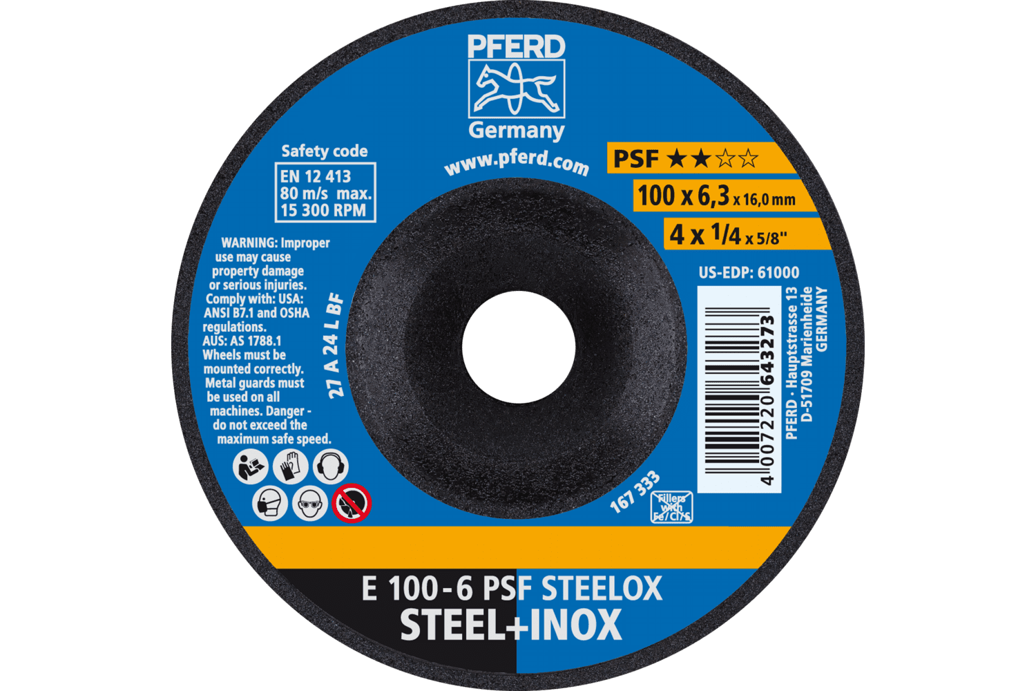 Grinding Wheel, PSF STEELOX