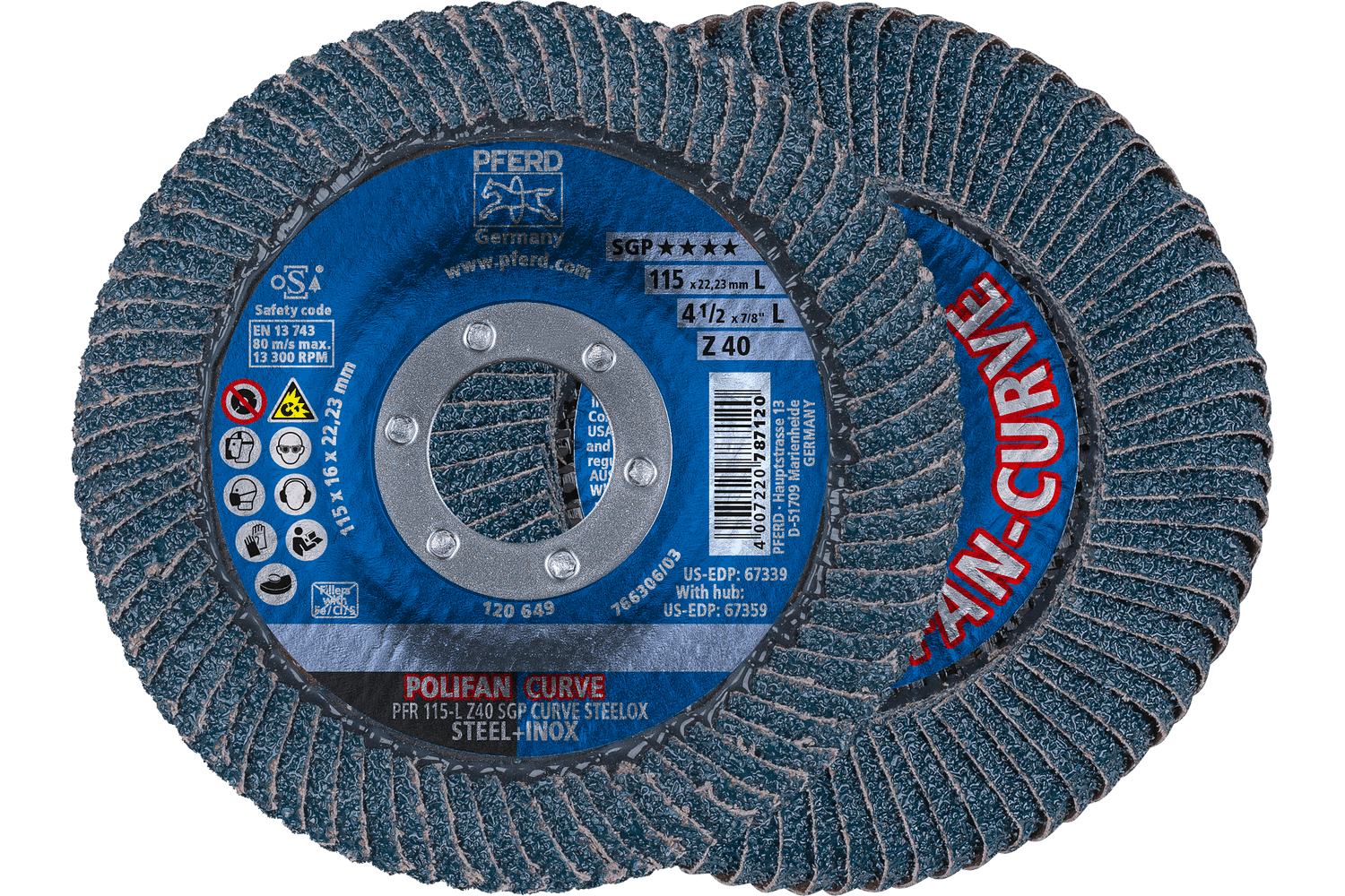 Flap Disc, Z SGP CURVE STEELOX, L (5/16"), 67698042