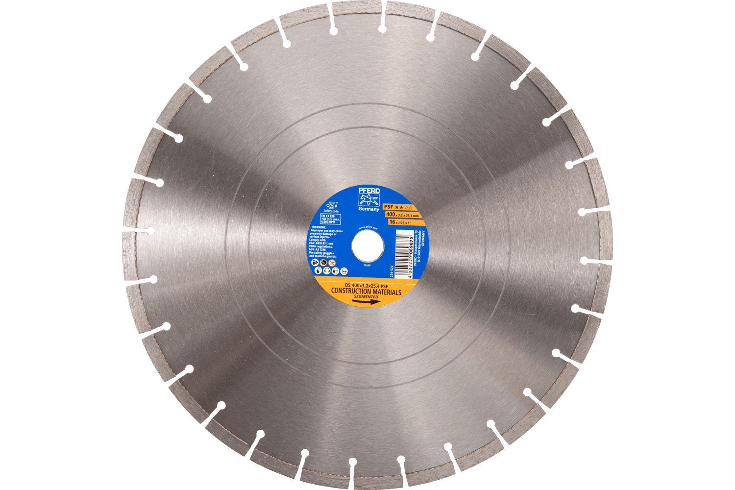 Diamond Segmented Cut-Off Wheel, 16" x 1/8" x 1"