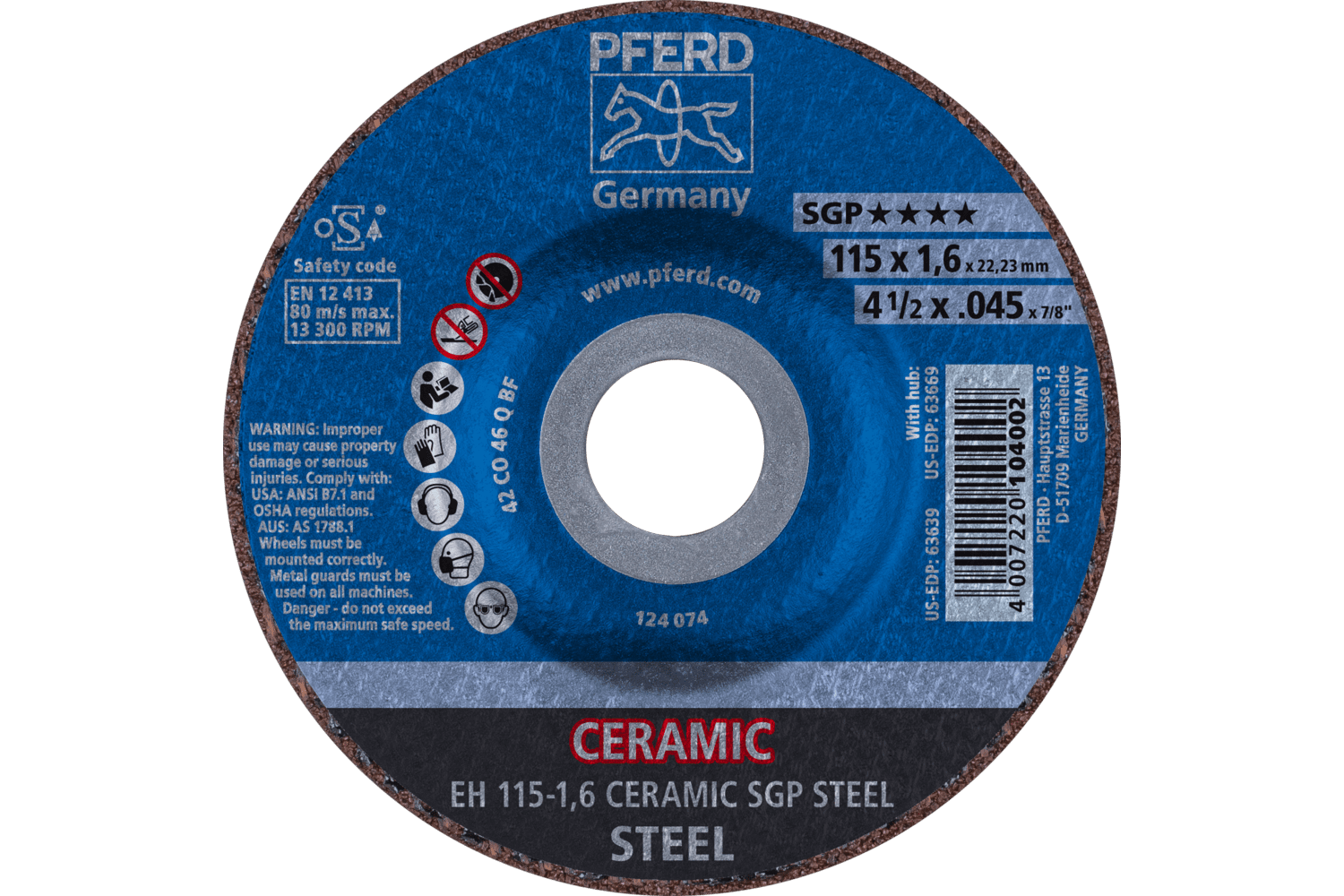 Cut-Off Wheel, CERAMIC SGP STEEL
