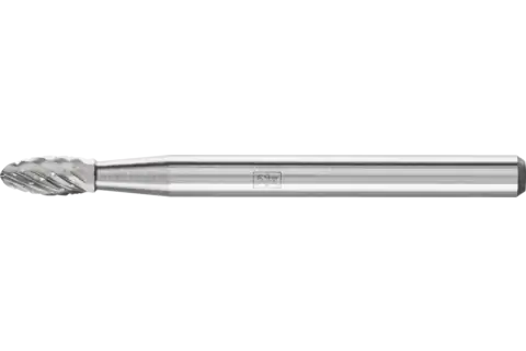 PFERD Carbide Bur SH-41 Flame Shape Double Cut 1/8" x 1/4" x 1/8" Shank