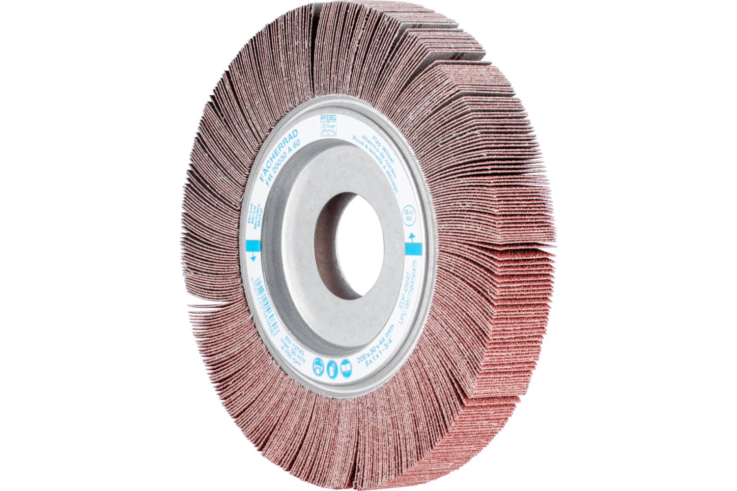Unmounted Flap Wheel, 8 x 1", 60 Grit