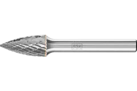 PFERD Carbide Bur SG-3 Pointed Tree Shape TOUGH Double Cut 3/8" x 3/4" x 1/4" Shank