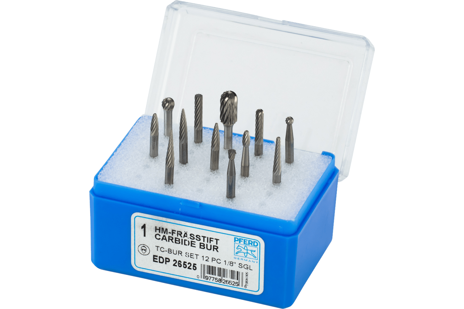 Carbide Bur Set 12 Piece Single Cut Plastic Case