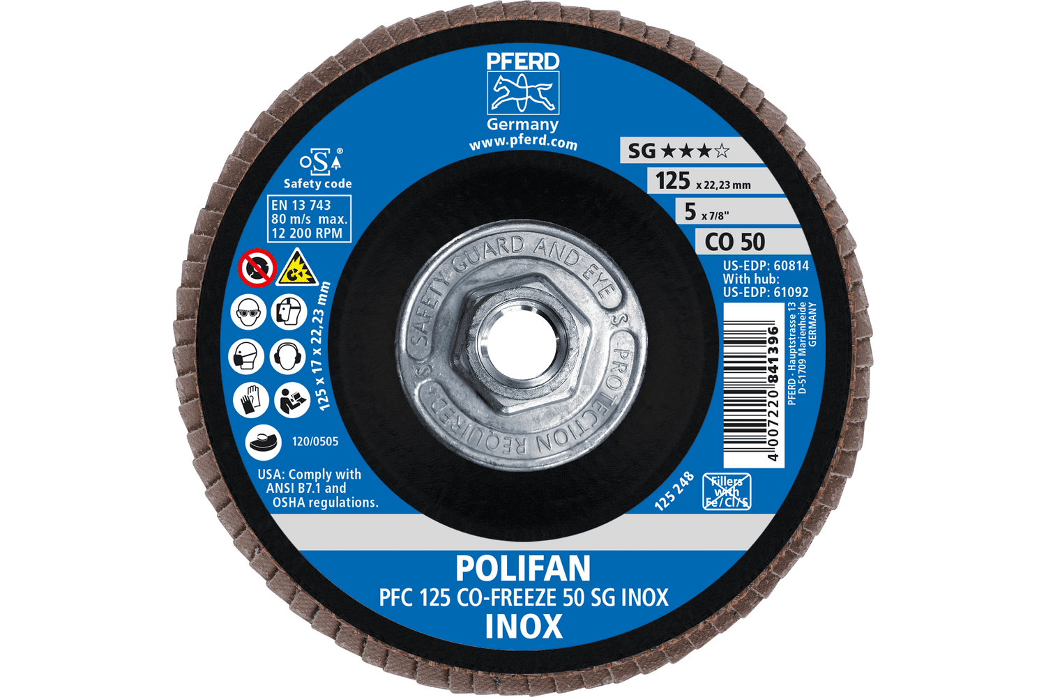 Flap Disc, CO-FREEZE SG INOX, 50 Grit, T29, 69902567